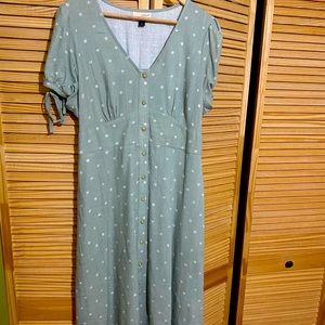 Mint green peasant dress